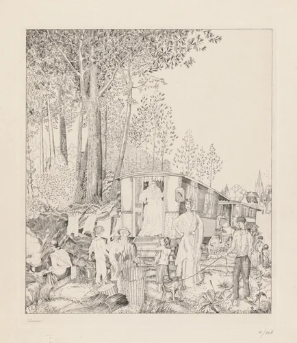 La Halte des Bohémiens by Jean-Émile Laboureur, print, 1938