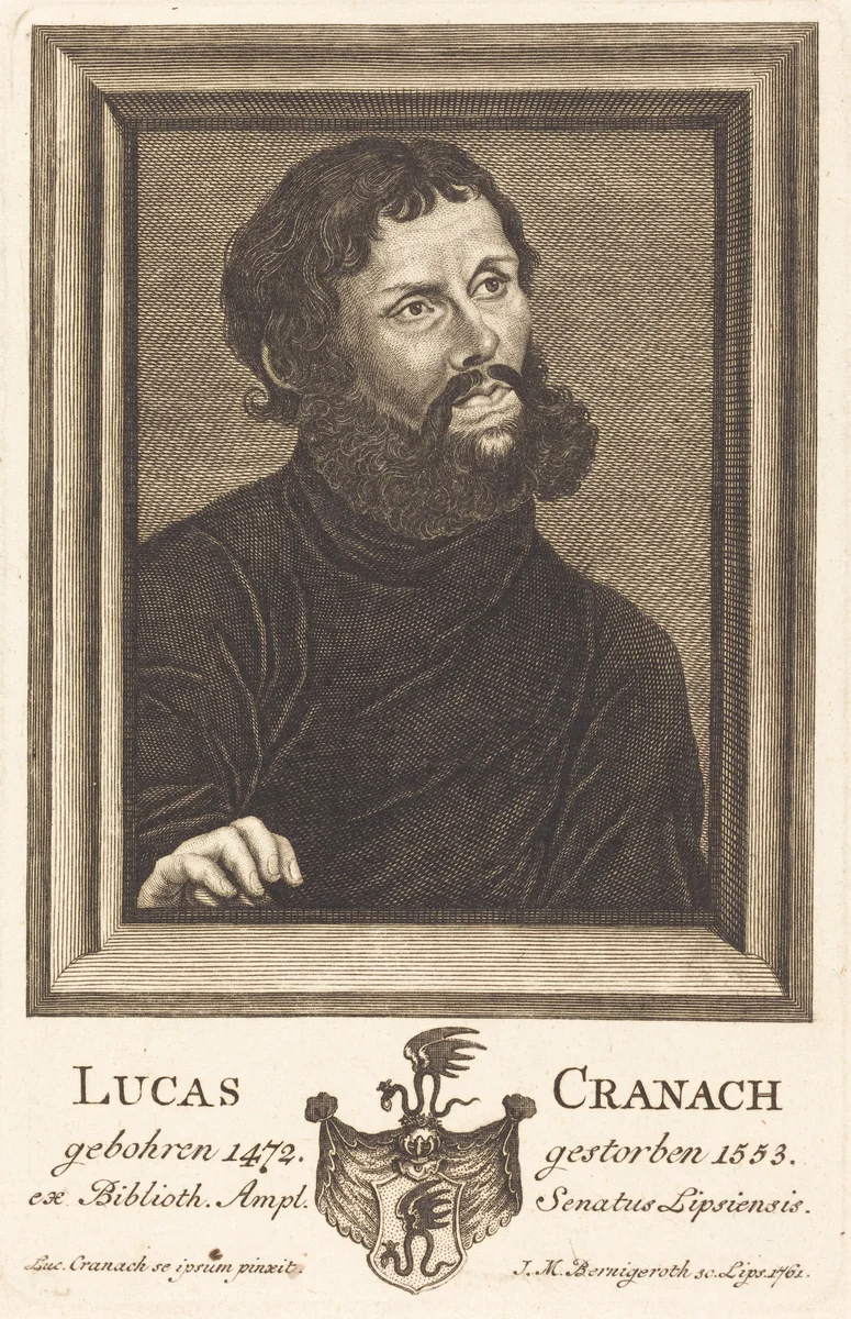 Lucas Cranach by Johann Martin Bernigeroth, print, 1761
