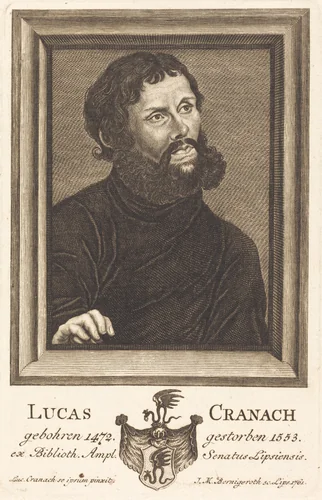 Lucas Cranach by Johann Martin Bernigeroth, print, 1761