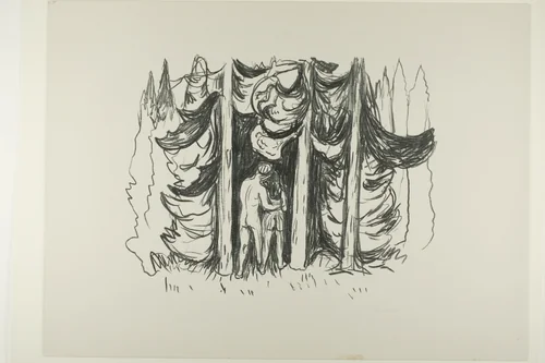 The Forest by Edvard Munch, print, 1908-1909