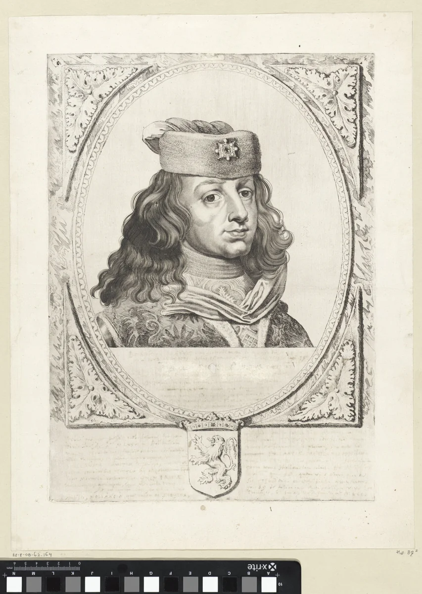 Portret van Dirk V, graaf van Holland by Cornelis Visscher, print, 1650