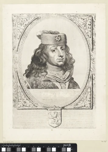 Portret van Dirk V, graaf van Holland by Cornelis Visscher, print, 1650