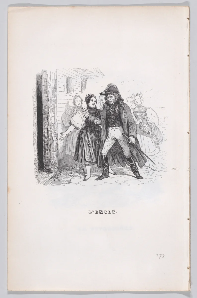 The Exiled, from "The Complete Works of Béranger" by J. J. Grandville, print, 1836