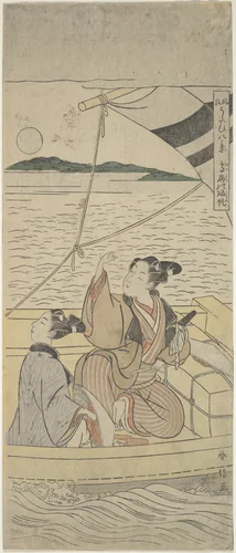 Takasago Harbor by Suzuki Harunobu (鈴木春信), print, 1750-1770