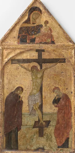 Christus aan het kruis, met Maria en Johannes by Unknown, painting, 1250