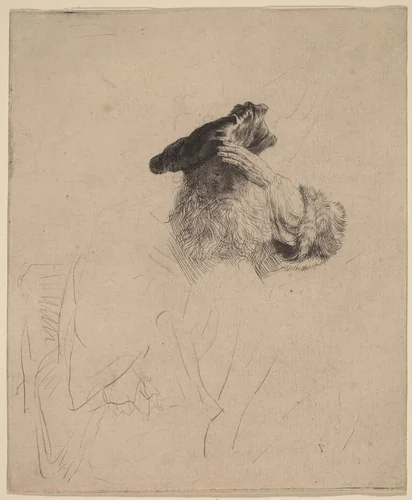 Old Man Shading His Eyes with His Hand by Rembrandt van Rijn, print, 1639