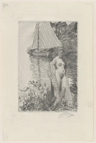 My Model and My Boat by Anders Zorn, print, 1894