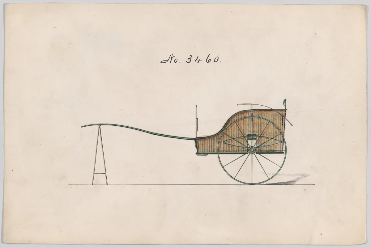 Village Cart #3460 by Brewster & Co., drawing, 1878