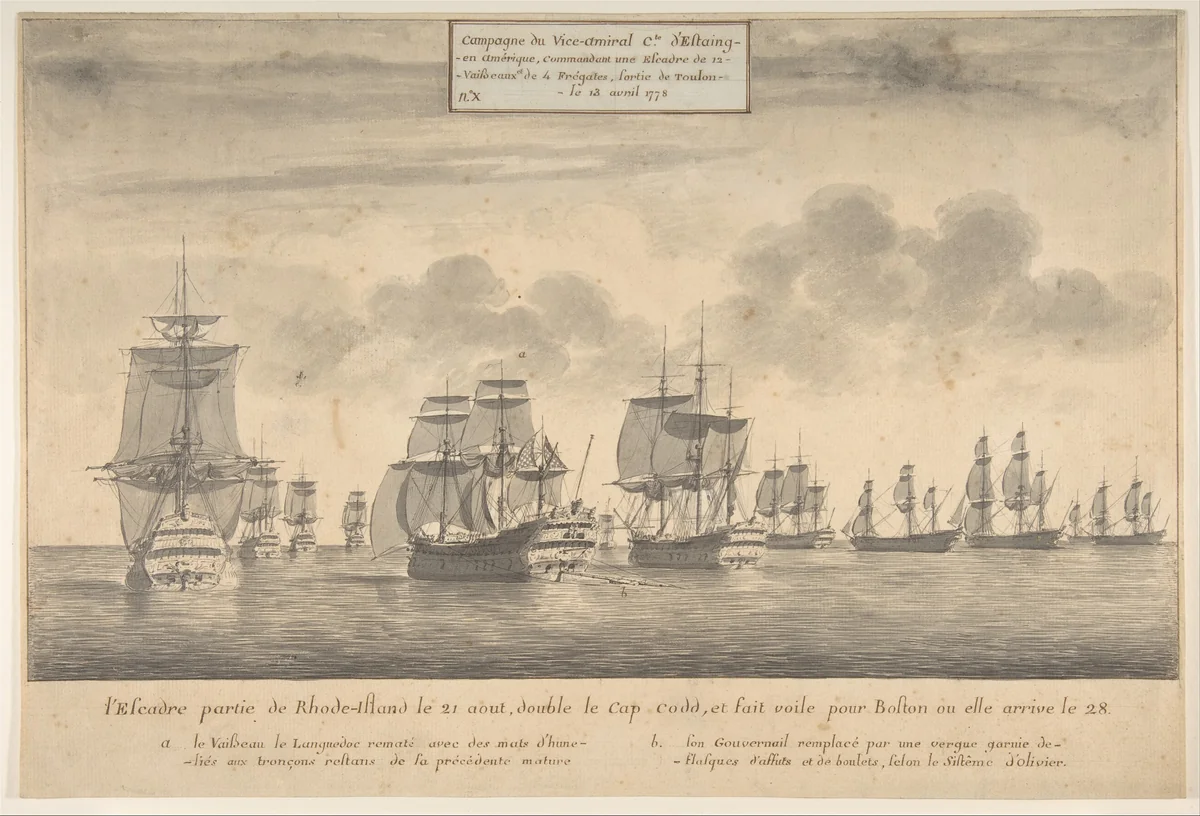 Campagne du Vice-amiral Cte d'Estaing by Pierre Ozanne, drawing, 1778