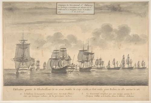 Campagne du Vice-amiral Cte d'Estaing by Pierre Ozanne, drawing, 1778