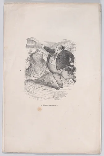 The diligence is gone!!!, from "Little Miseries of Human Life" by J. J. Grandville, print, 1843