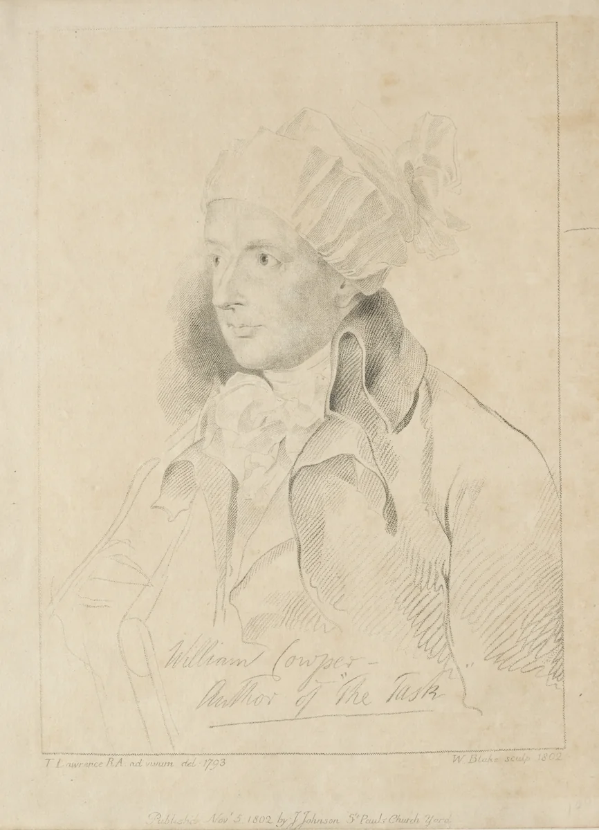 William Cowper by William Blake, print, 1802