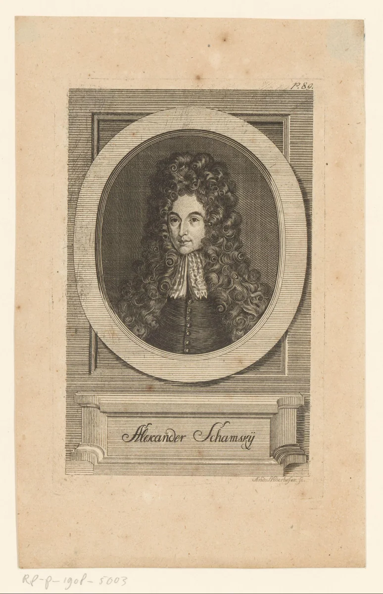 Portret van Alexander Antonius Schamsky by Andreas Niederhofer, print, 1774-1782