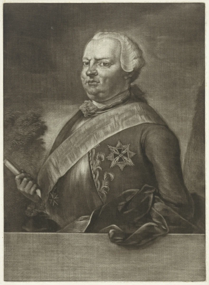 Portret van Lodewijk Ernst, hertog van Brunswijk-Wolfenbüttel by Aert Schouman, print, 1738-1792