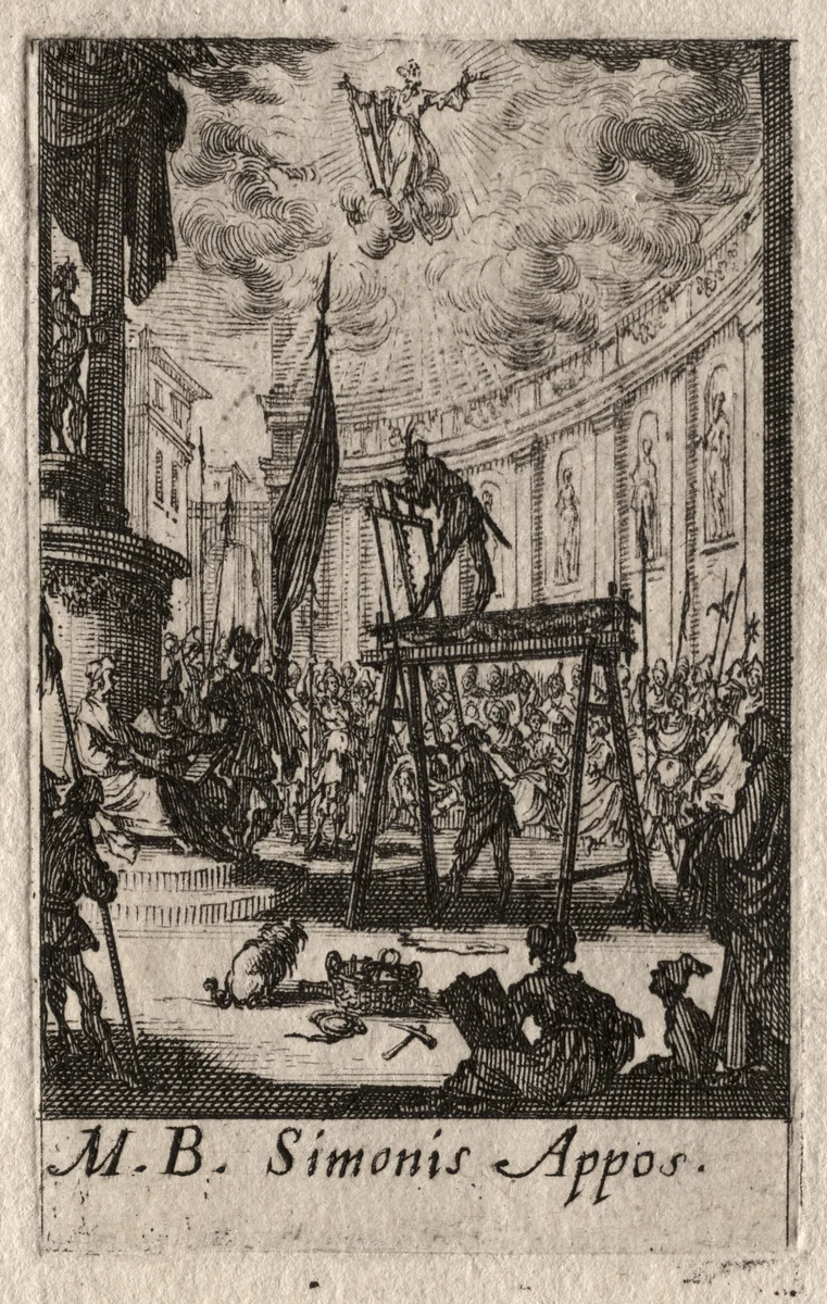 The Martyrdom of the Apostles: St. Simon by Jacques Callot, print, 1627-1637