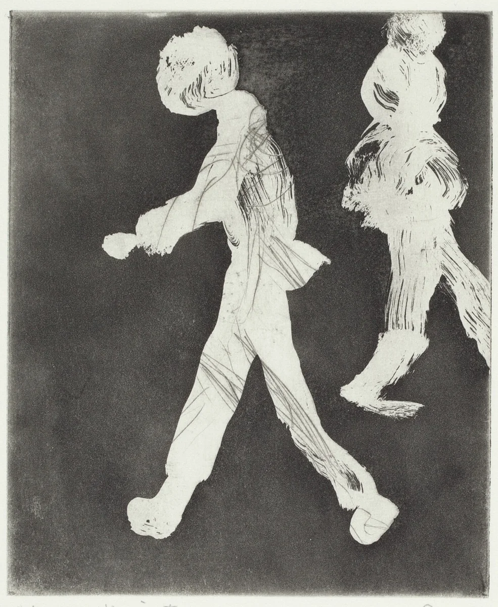 Two Walking Figures by Richard Diebenkorn, print, 1980