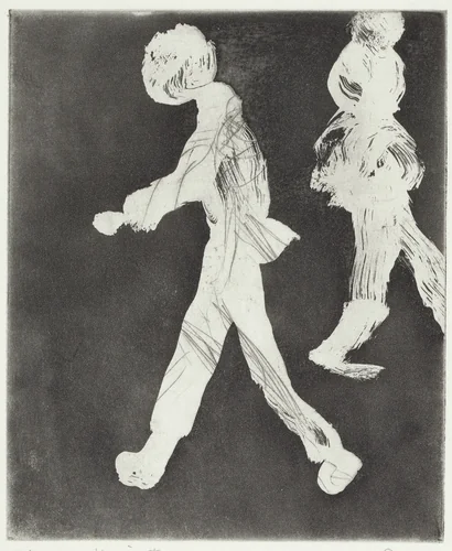Two Walking Figures by Richard Diebenkorn, print, 1980