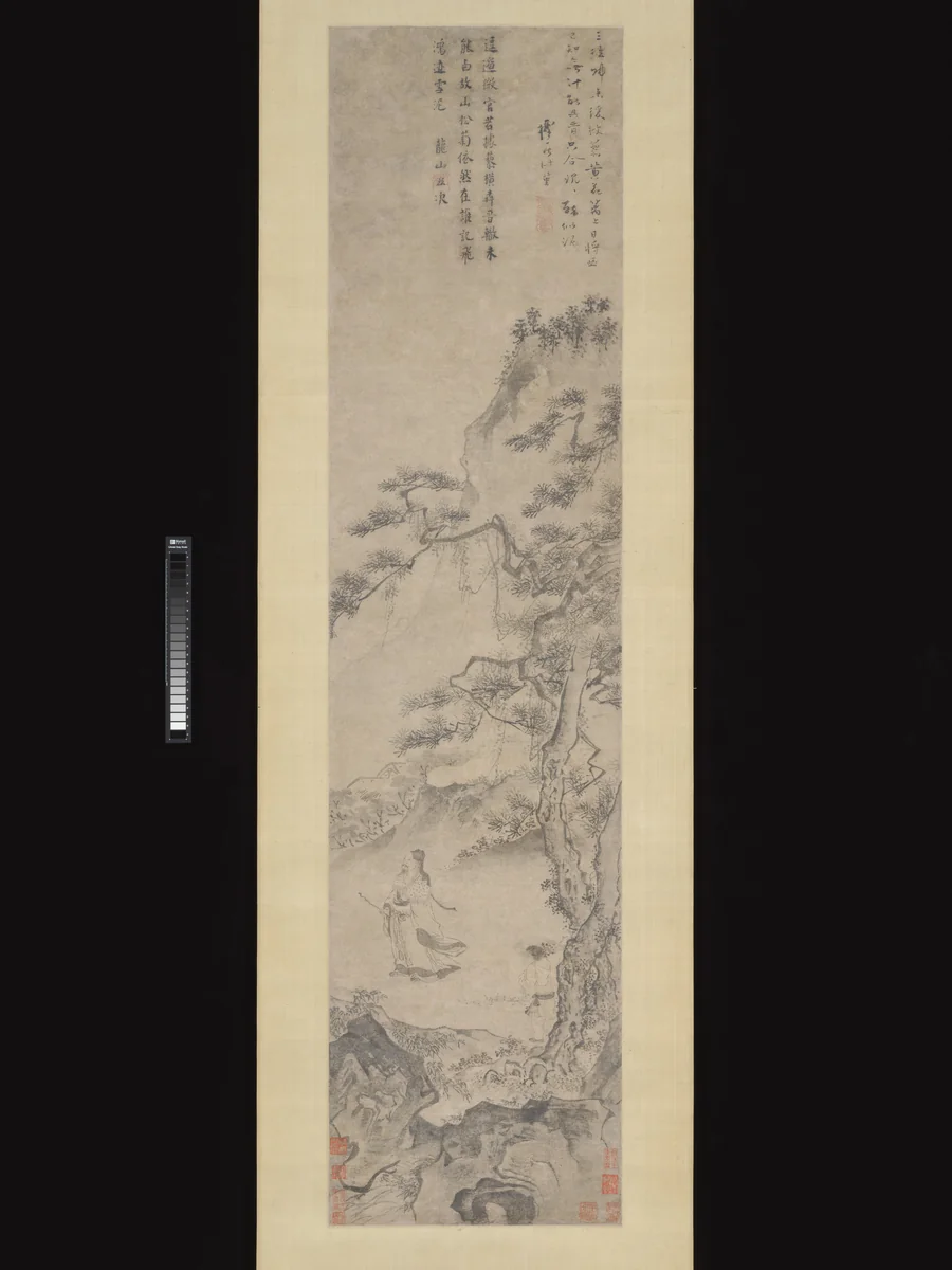 Tao Yuanming enjoying chrysanthemums by Du Jin, painting, 1465-1509