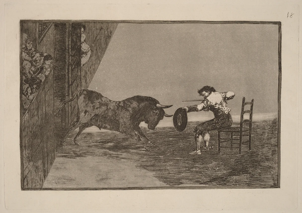 Temeridad de martincho en la plaza de Zaragoza (The Daring of Martincho in the Ring a t Saragossa) by Francisco Goya, portfolio, 1816