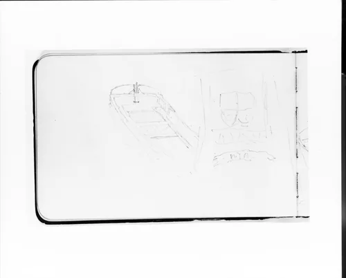 Study of a Rowboat: View Toward the Stern (from Sketchbook) by Albert Bierstadt, artwork, 1891