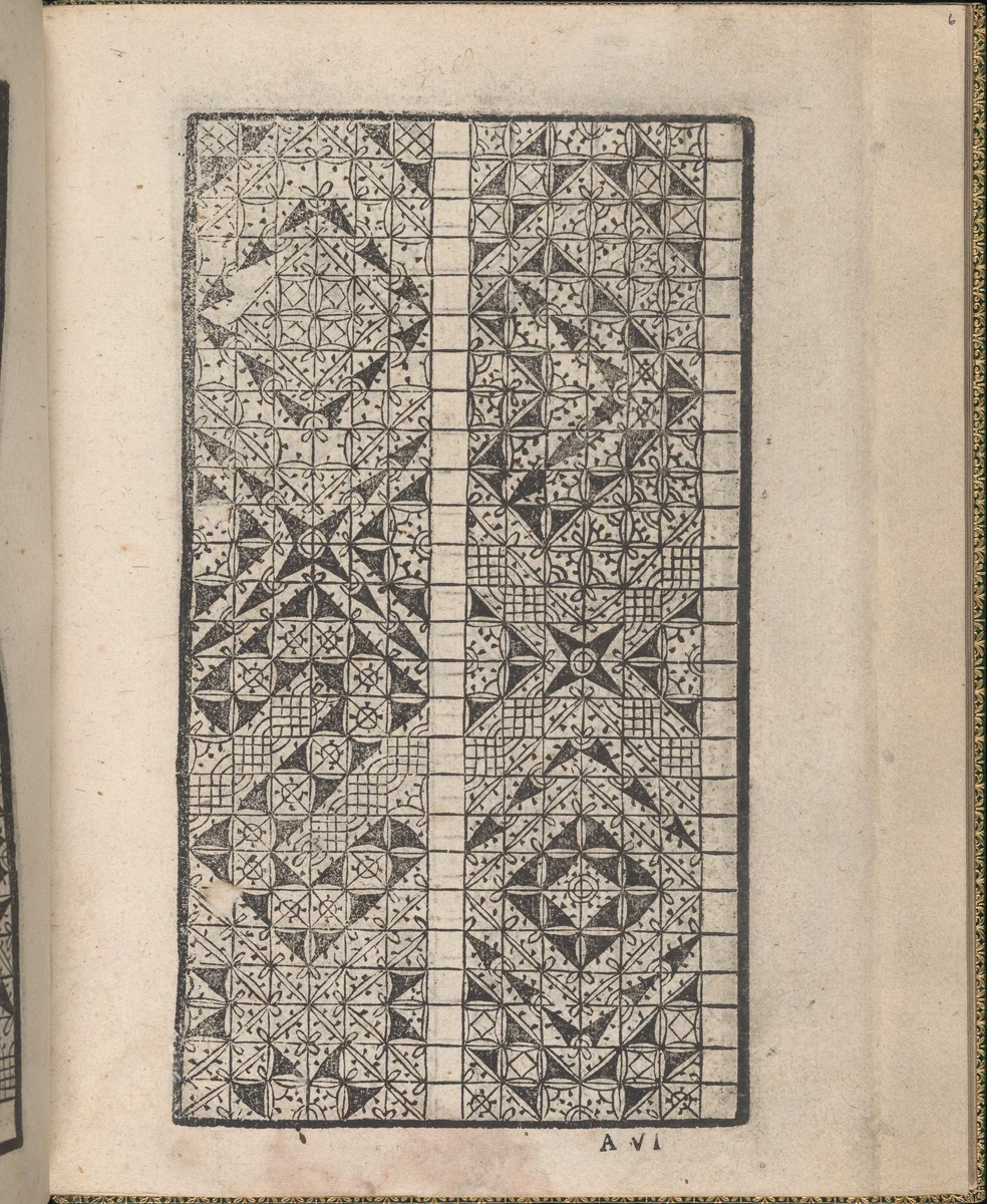 Ornamento delle belle & virtuose donne, page 4 (recto) by Matteo Pagano, book, 1554