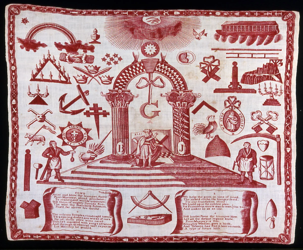 Handkerchief by England or United States, textile, 1790-1820