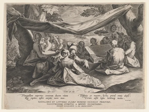 Musical Party in the Open Air by Gerrit Pietersz, print, 1591-1650