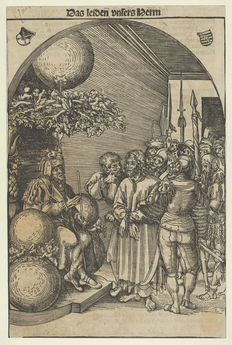 Christ before Herod, from the Passion by Lucas Cranach, print, 1492-1553