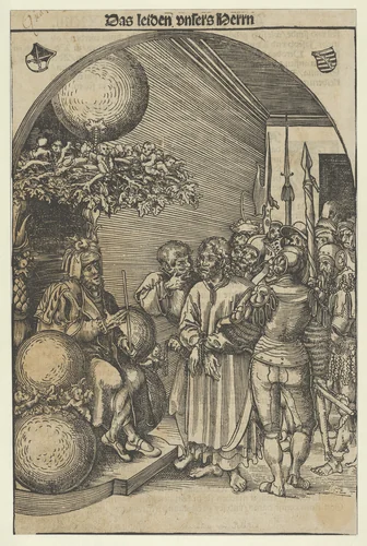 Christ before Herod, from the Passion by Lucas Cranach, print, 1492-1553