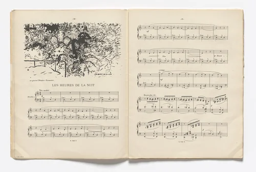 Nighttime (Les Heures de la nuit) (headpiece, page 16) from Petites scènes familières by Pierre Bonnard, illustrated book, 1893