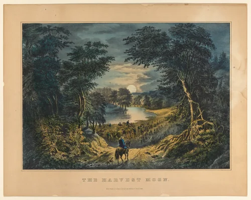 The Harvest Moon by Currier & Ives, print, 1857-1871