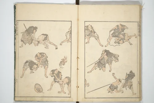 Transmitting the Spirit, Revealing the Form of Things, Volume 1 to 15 of Hokusai Sketchbooks (Denshin kaishu: Hokusai manga, shohen–jugohen) 伝神開手北斎漫画 初編-十五編 by Katsushika Hokusai (葛飾 北斎), book, 1814-1878