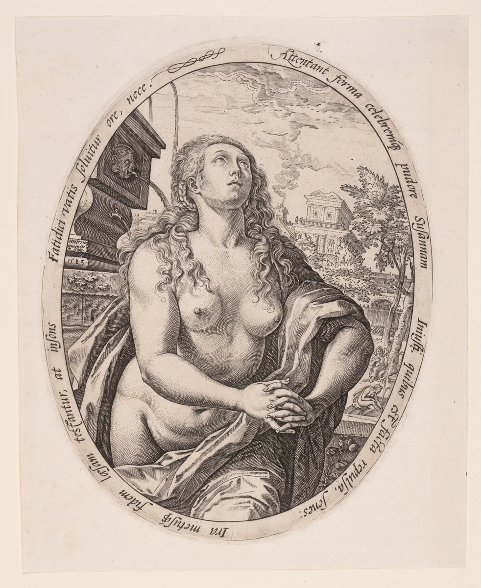 Susanna by Hendrick Goltzius, print, 1583