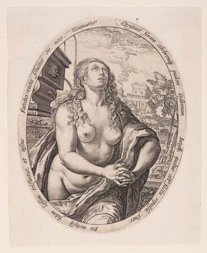 Susanna by Hendrick Goltzius, print, 1583