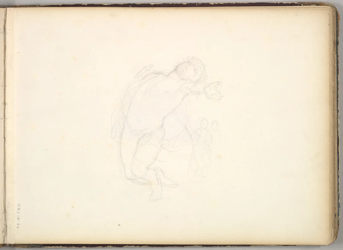 Male Figure Study by Frederic Leighton, drawing, 1844-1854