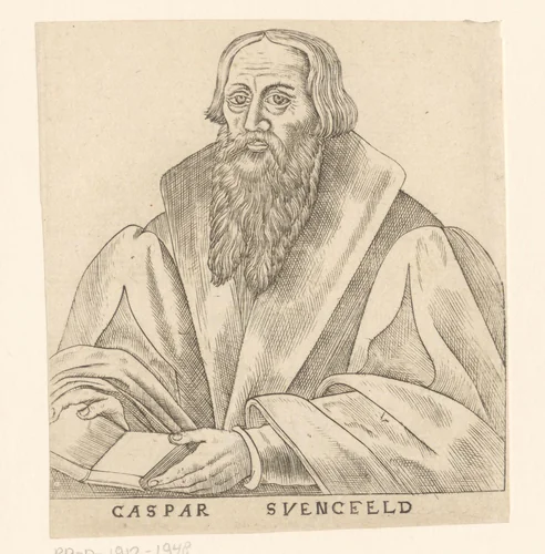 Portret van Kaspar von Schwenkfeld by anonymous, print, 1563-1642