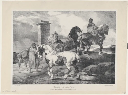 Horses going to a Fair by Théodore Gericault, print, 1821