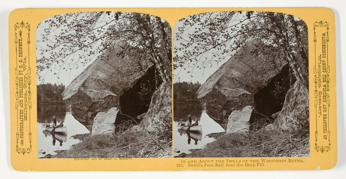 Devil's Foot Ball near the Deep Fill, No. 219 from the series "In and About the Dells of the Wisconsin River" by Henry Hamilton Bennett, photograph, 1903