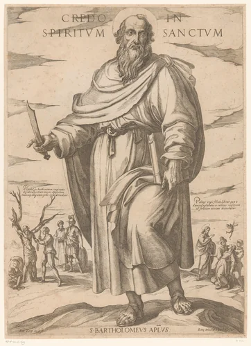 De heilige Bartolomeüs by Unknown, print, 1565-1630