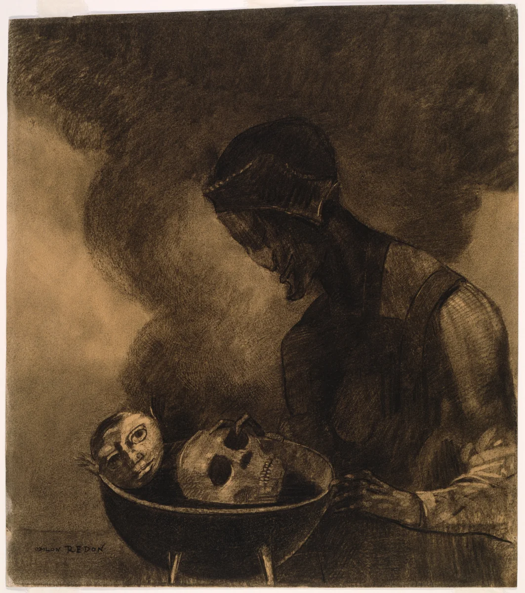 Cauldron of the Sorceress by Odilon Redon, drawing, 1879