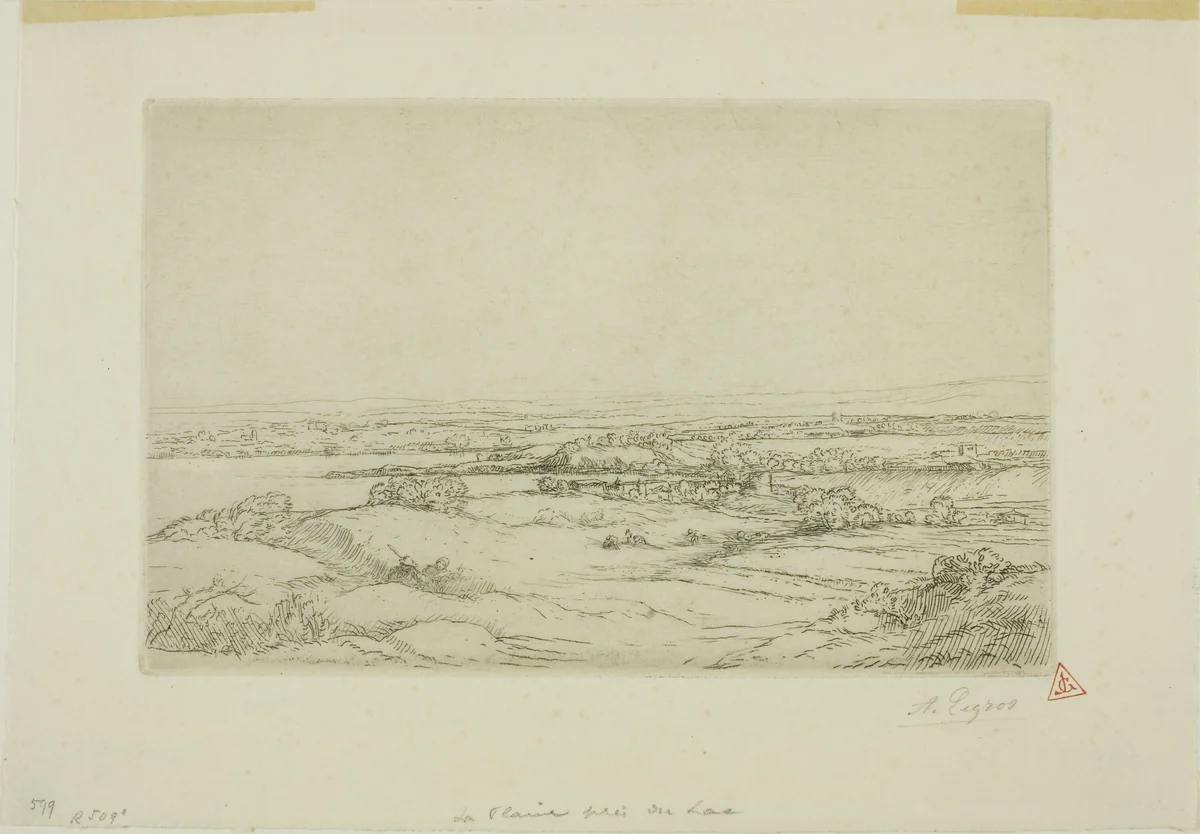 The Plain Near the Lake by Alphonse Legros, print, 1895-1905