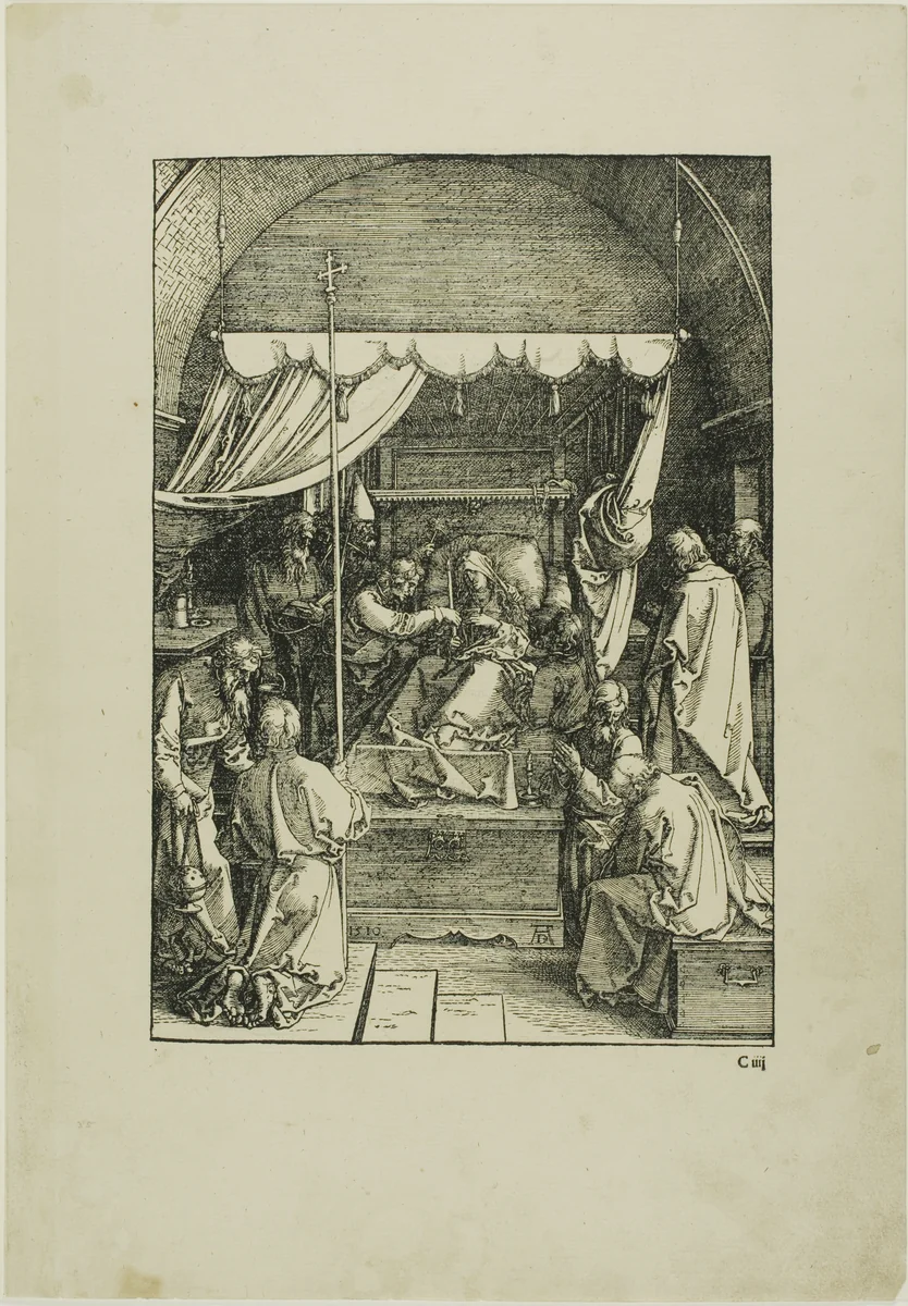 The Death of the Virgin, from The Life of the Virgin by Albrecht Dürer, print, 1510