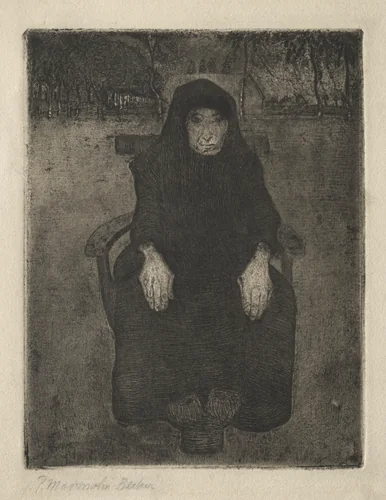 Seated Old Woman by Paula Modersohn-Becker, print, 1900-1910