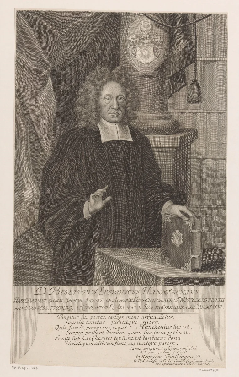 Portret van Philipp Ludwig Hanneken by Martin Bernigeroth, print, 1706-1733