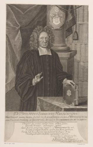 Portret van Philipp Ludwig Hanneken by Martin Bernigeroth, print, 1706-1733