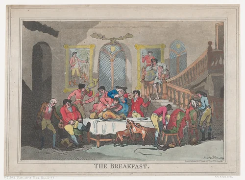 The Breakfast by Thomas Rowlandson, print, 1789