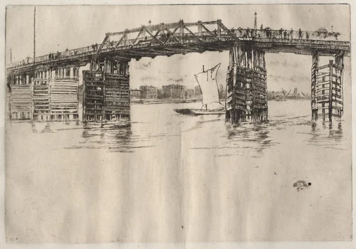 Old Battersea Bridge by James McNeill Whistler, print, 1879