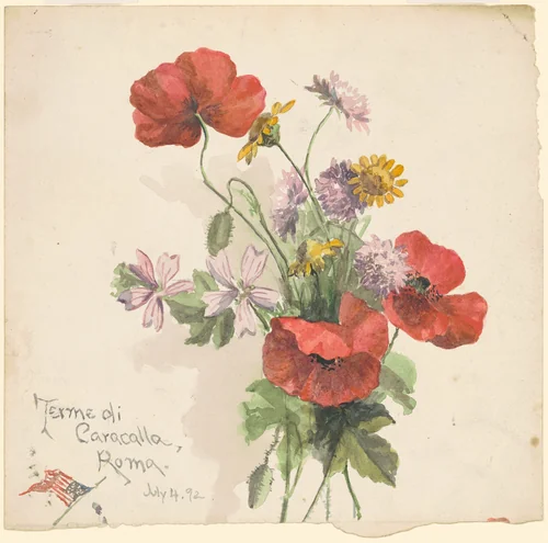 Terme di Caracalla, Roma by Marietta Minnigerode Andrews, drawing, 1892