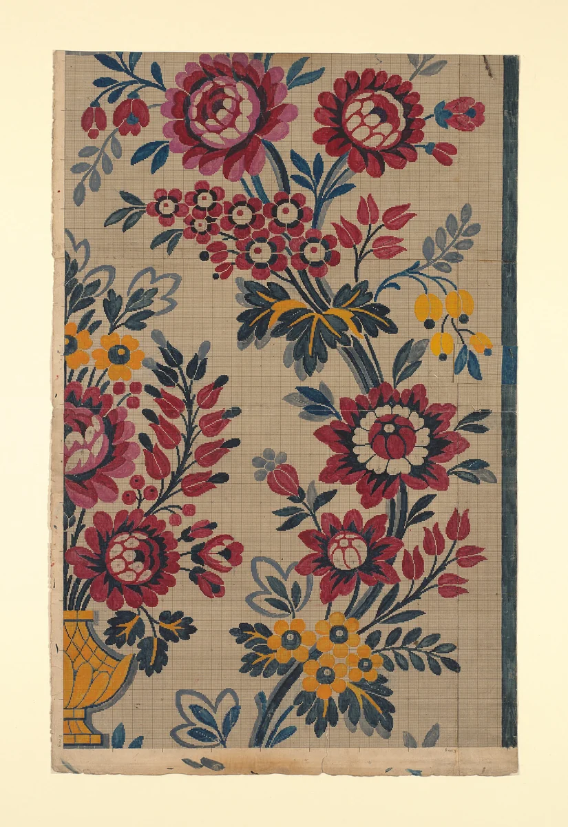 Mise-en-carte (Point-paper) by Germain Frères, textile, 1780-1800