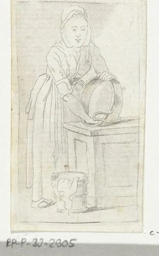 Dienstmeid by Anthonie van den Bos, print, 1778-1838